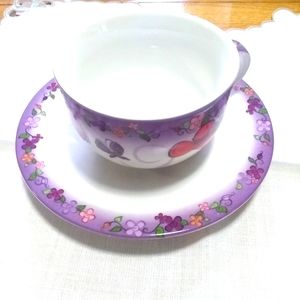 Paul Cardew Porcelain "Tea Time" Tea Cup and Saucer Set, NWOT